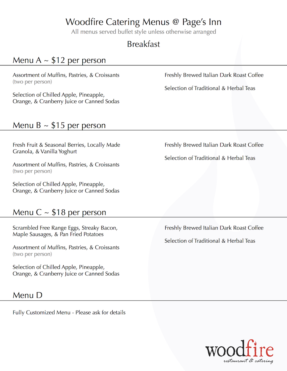 WF CATERING PAGE’S BREAKFAST