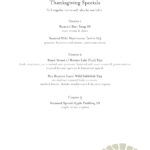 Thanksgiving menu 2019